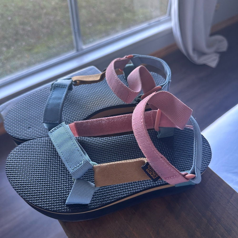 Teva Blue and Pink Strapped Sandals
